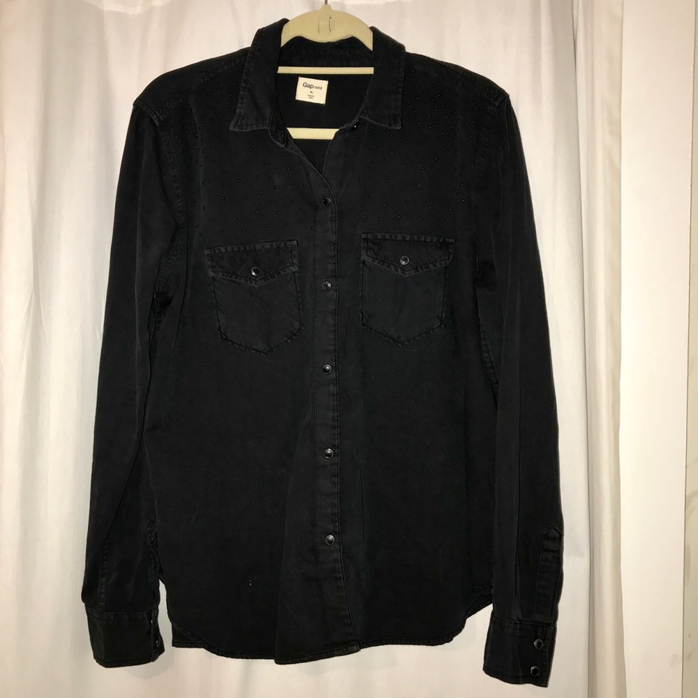 Western Button Up Shirt - Black, Size XL